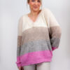 SENSES Sweater V-Ausschnitt Länge Middle aus Rosa-Kuschelstrick
