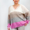 SENSES Sweater V-Ausschnitt Länge Middle aus Rosa-Kuschelstrick