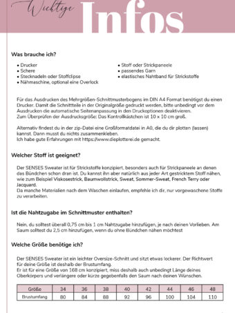 SENSES Sweater Infos
