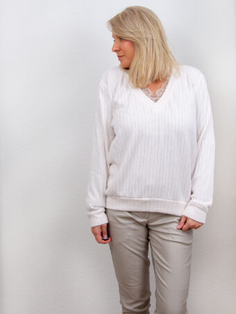 SENSES Sweater V-Ausschnitt Länge Short aus Angorastrick