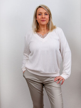 SENSES Sweater V-Ausschnitt Länge Short aus Angorastrick