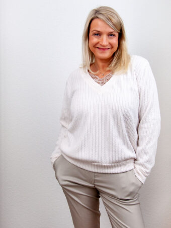 SENSES Sweater V-Ausschnitt Länge Short aus Angorastrick